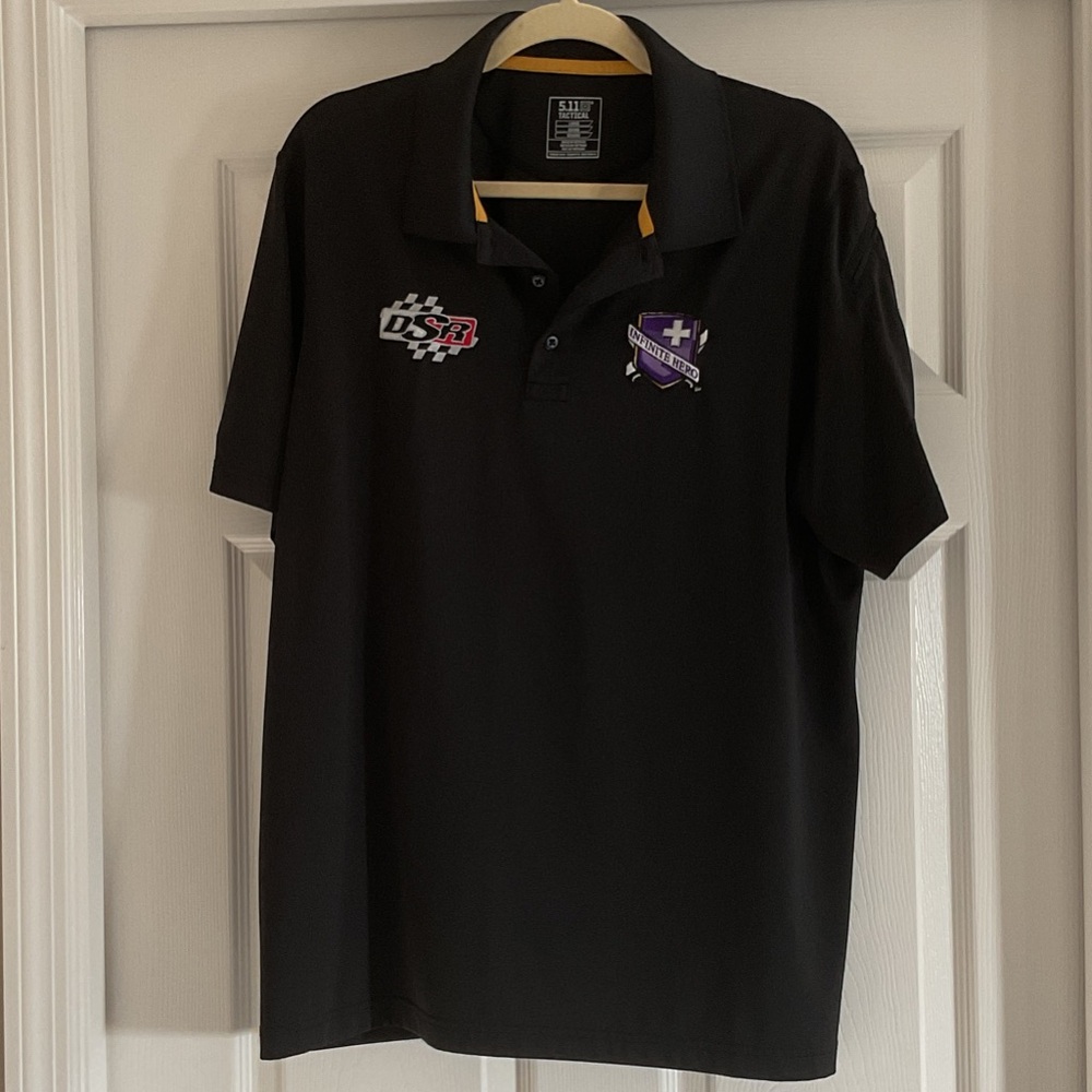 5.11 Tactical Black Polo with Embroidered Logos DSR Infinite Hero